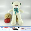 عروسک خرس سفید پاپیون پولکی